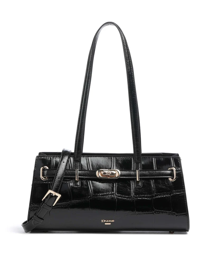 Dune London Depend Bolso de hombro black croc