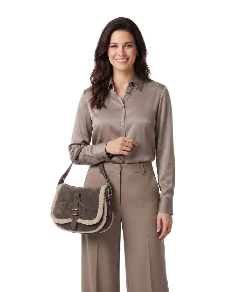 Coccinelle Smash Suede Bolso de mano fango/warm taupe
