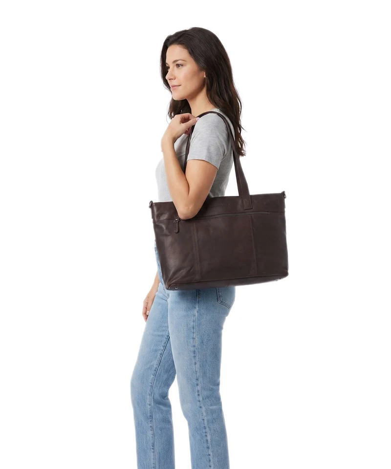 The Chesterfield Brand Wax Pull Up Cow Osira Bolsa shopping brown