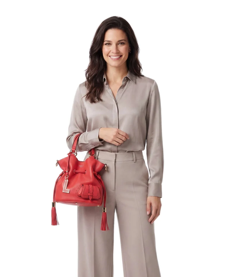 Lancel Premier Flirt S Bucket bolso de mano kiss red