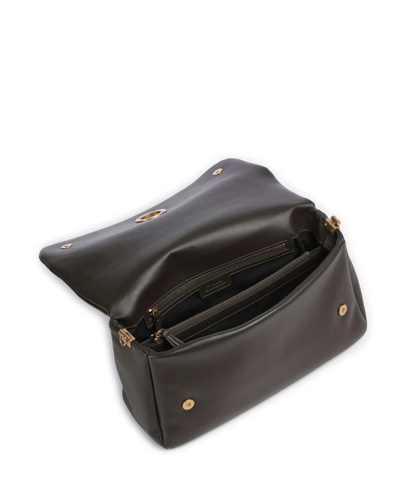 Pinko Click Soft Horizontal Bolso de hombro verde fango/antique gold