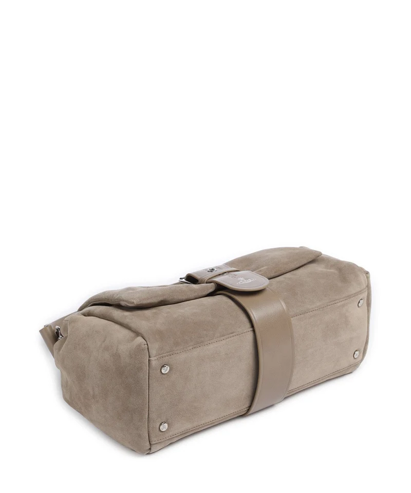 Vivienne Westwood Hazel Suede Treasure XL Bolso de hombro stone