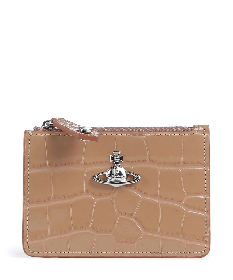Vivienne Westwood Embossed Croc Slim Tarjetero dusty pink