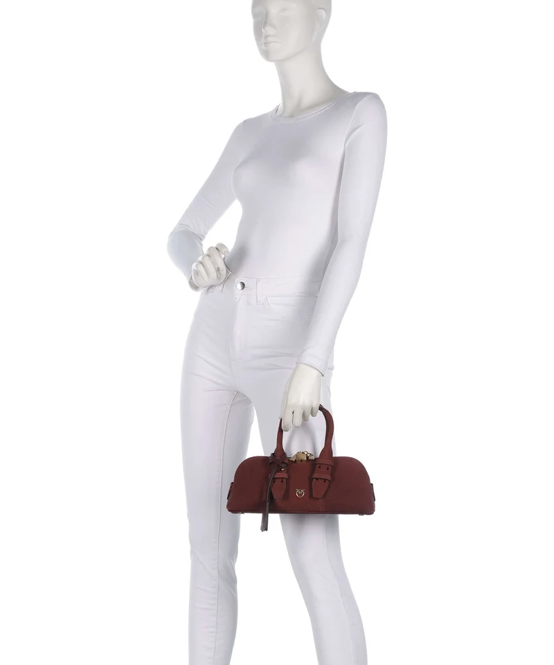 Pinko Bowling Horizontal Bolso de mano rosso vino/antique gold