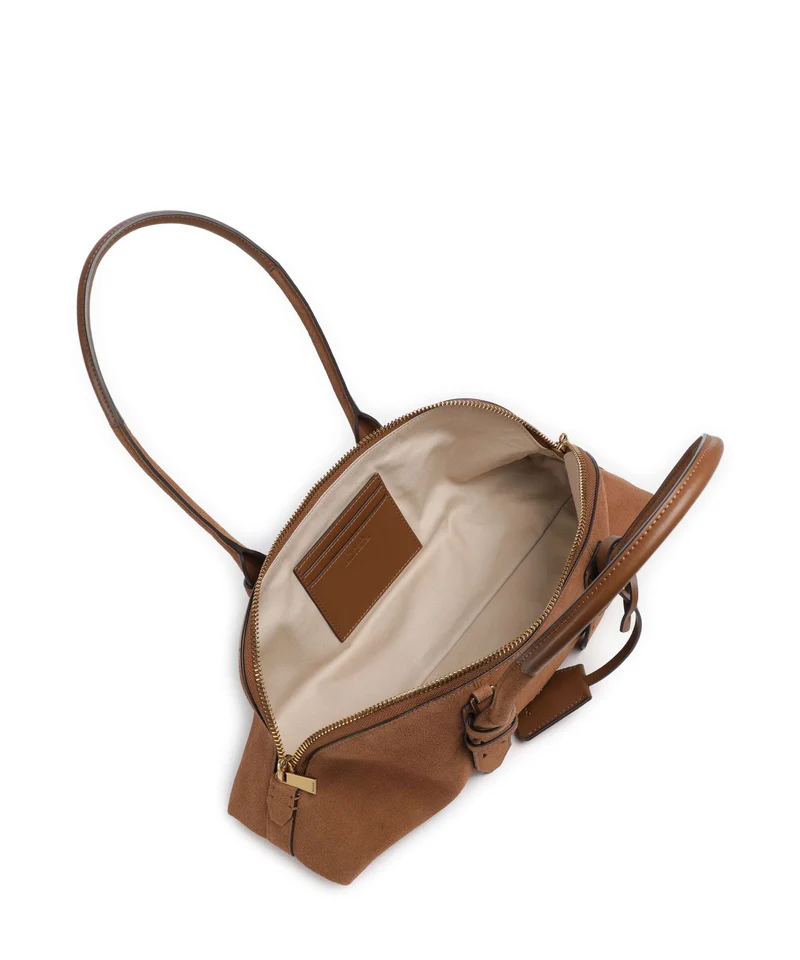 Pinko Bowling Horizontal Big Bolso de hombro marrone/leone/antique gold