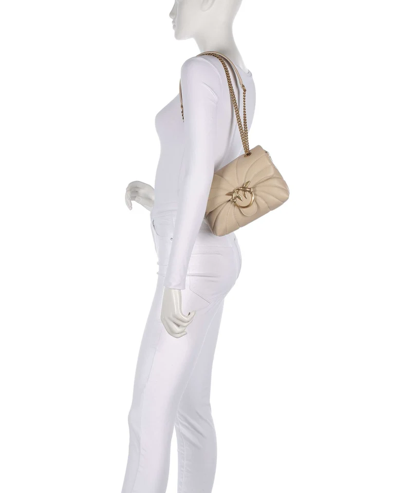 Pinko Love Puff Mini Bolso de hombro beige/grigio fumo/antique gold