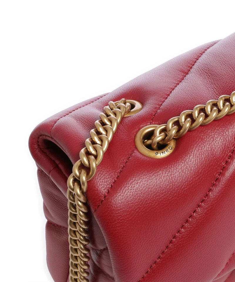 Pinko Love Puff Mini Bolso de hombro rosso scuro/antique gold