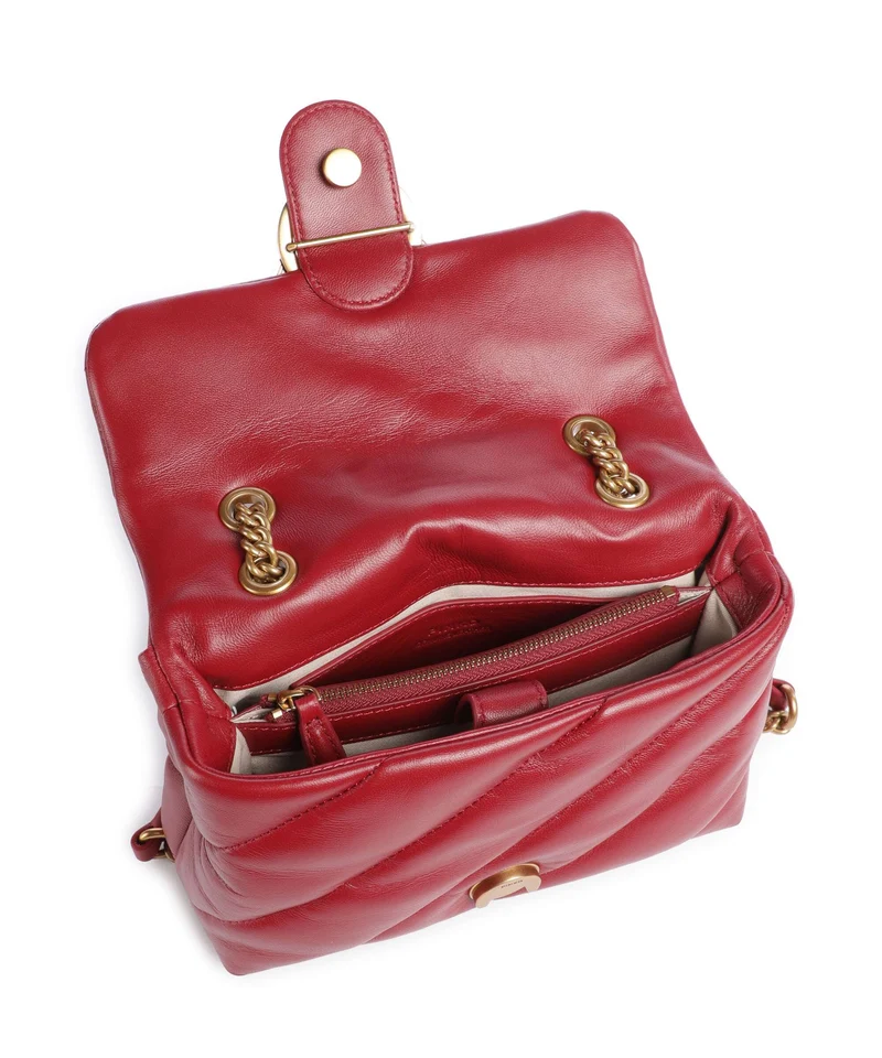 Pinko Love Puff Mini Bolso de hombro rosso scuro/antique gold
