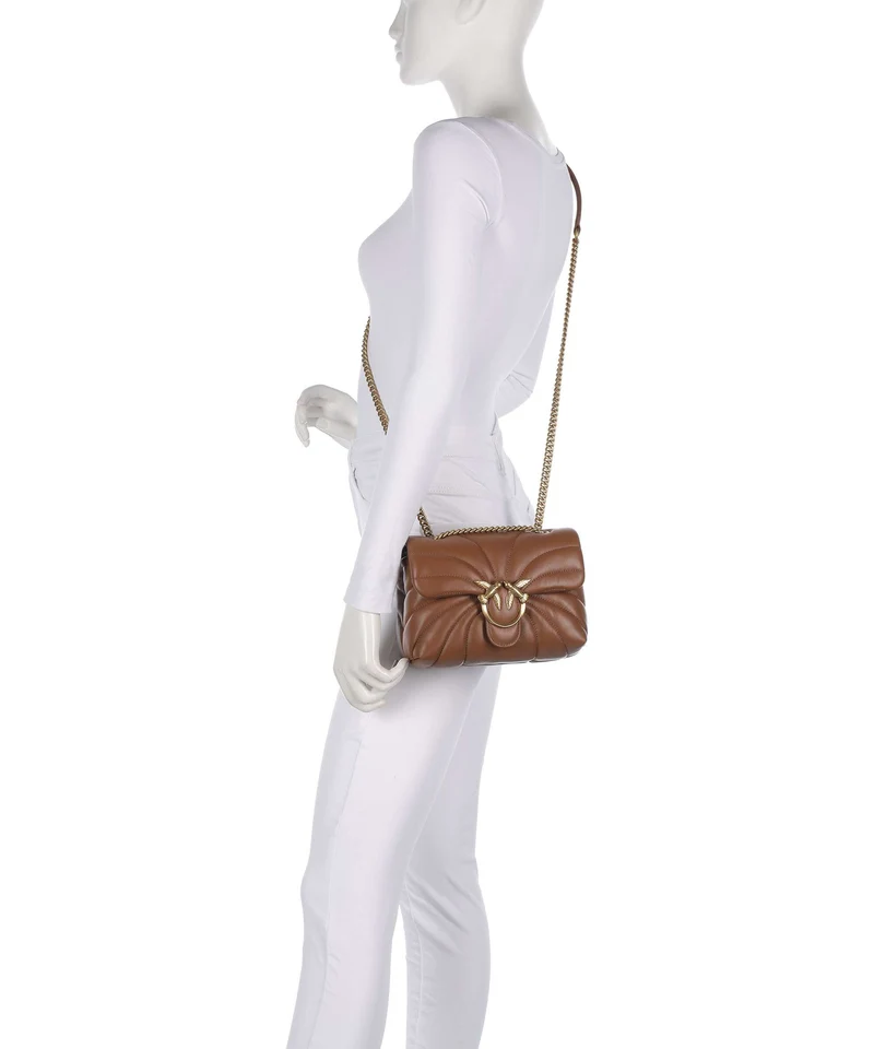 Pinko Love Puff Mini Bolso de hombro marrone/leone/antique gold
