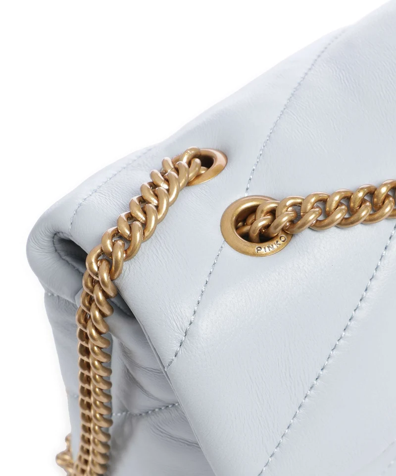 Pinko Love Puff Mini Bolso de hombro azzurro celeste/antique gold