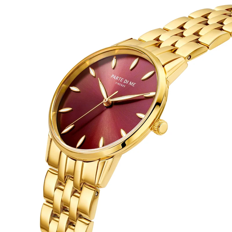 Parte Di Me Orologio rond dames horloge goudkleurig en donkerbruin PDM09047