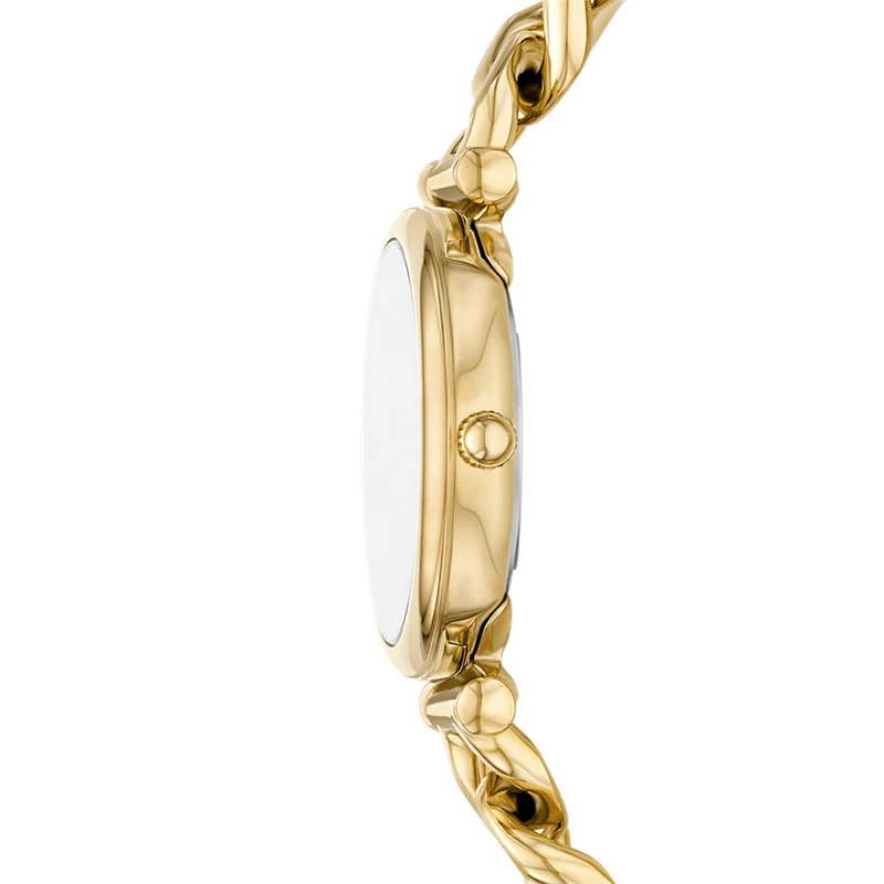 Fossil Carlie Goud en Zwarte Parelmoer Dameshorloge ES5416