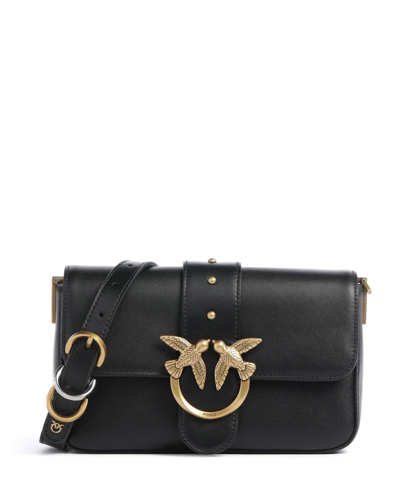 Pinko Love One Mini Slouchy Charms Bandolera nero/antique gold