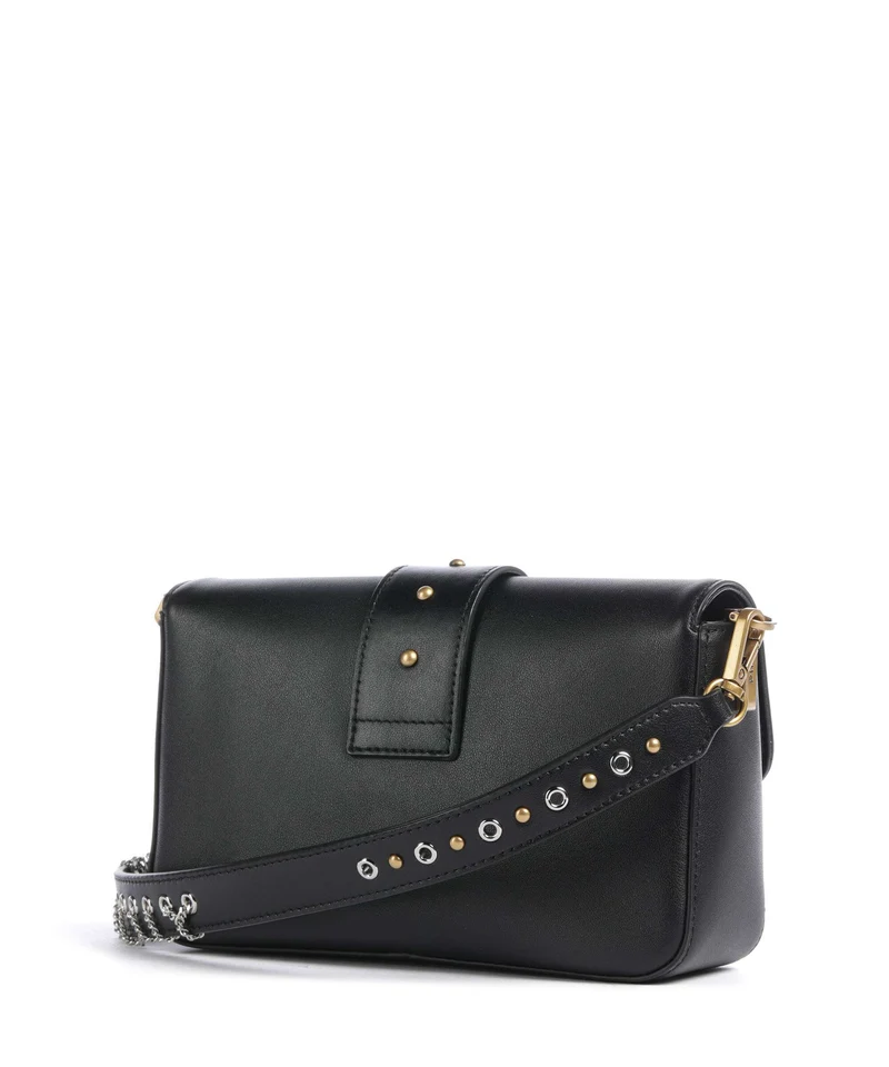 Pinko Love One Mini Slouchy Charms Bandolera nero/antique gold