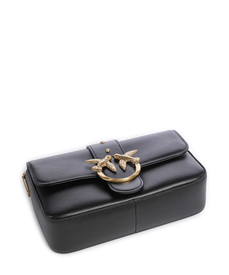 Pinko Love One Mini Slouchy Charms Bandolera nero/antique gold