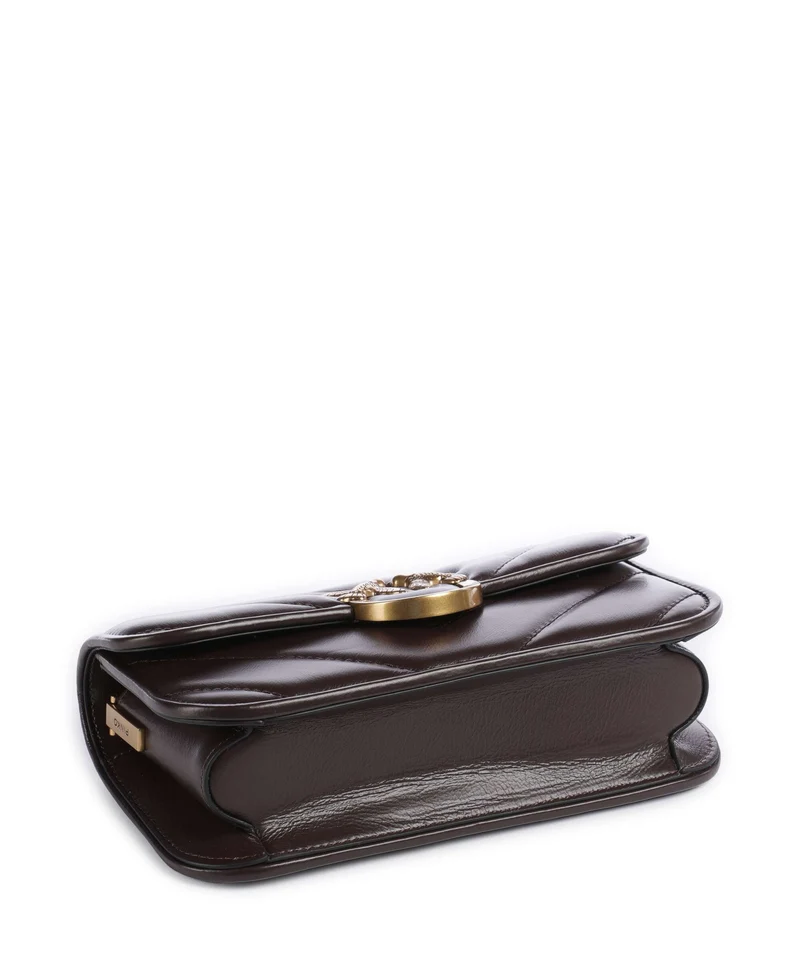 Pinko Love Box Horizontal Bolso de hombro rosso mogano/antique gold