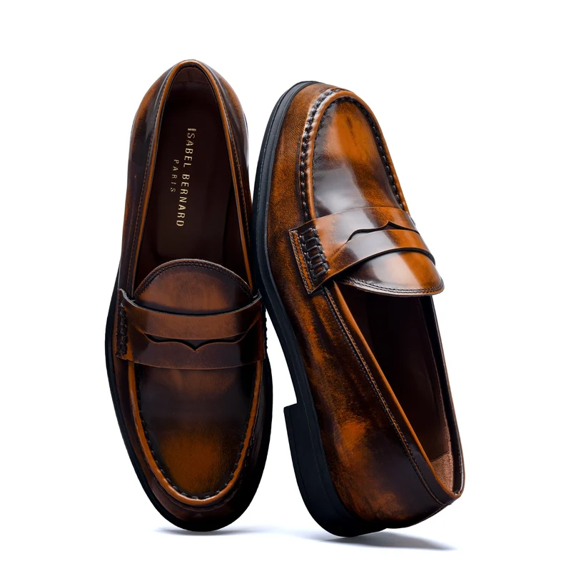 Isabel Bernard Vendôme Blandine cognac loafers van spazzolato leer IB51015-636-35
