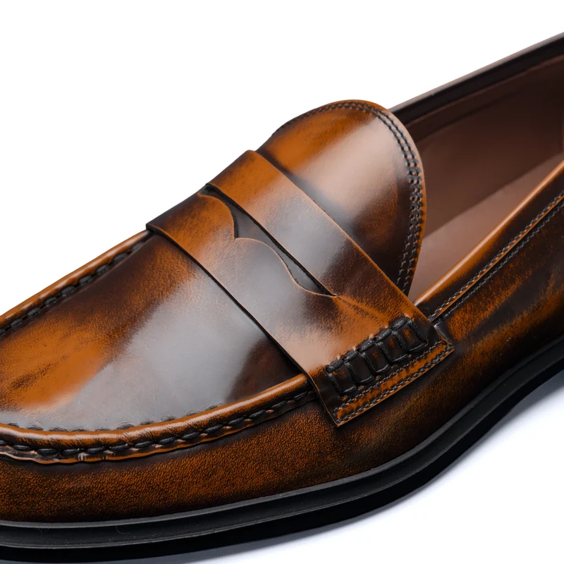 Isabel Bernard Vendôme Blandine cognac loafers van spazzolato leer IB51015-636-35