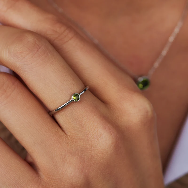 Violet Hamden Venus Zilveren Ring Met Geboortesteen VH330007AUG-60