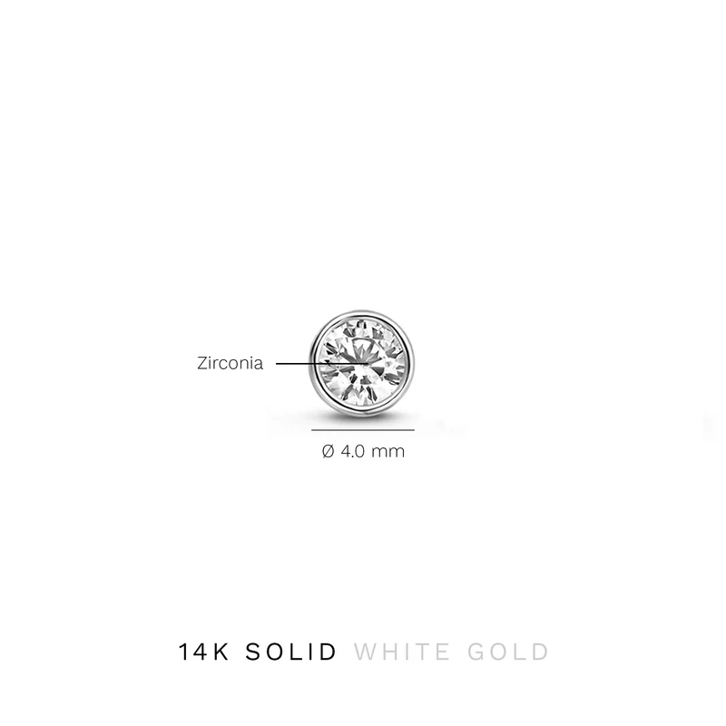 Isabel Bernard Saint Germain Juliette 14 Karaat Witgouden Oorknoppen IB360206