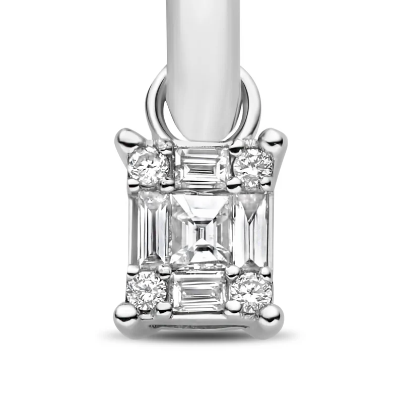 Isabel Bernard De la Paix Maxime 14 karaat witgouden oorknop met diamant 0.24 ct IBD360035