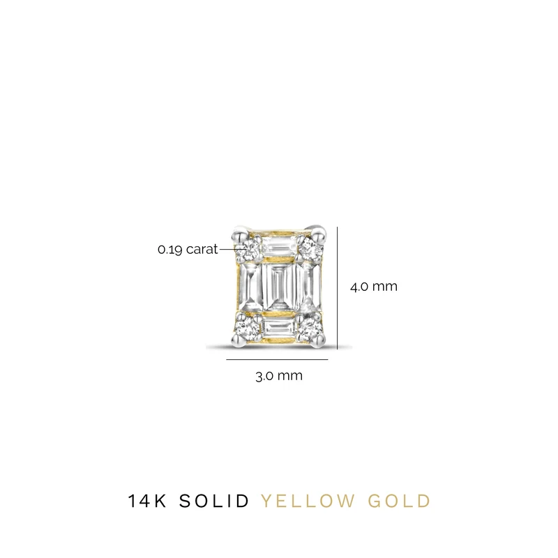 Isabel Bernard De la Paix Maxime 14 karaat gouden oorknoppen met diamant 0.26 ct IBD360020