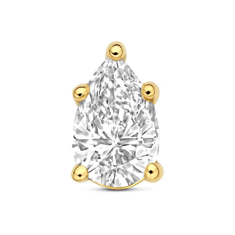 Isabel Bernard De la Paix Eloise 14 karaat gouden oorknop met diamant 0.2 karaat IBD360036