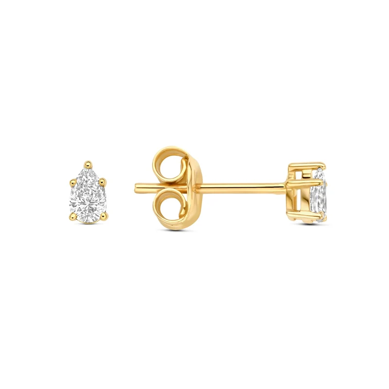 Isabel Bernard De la Paix Eloise 14 karaat gouden oorknop met diamant 0.2 karaat IBD360036