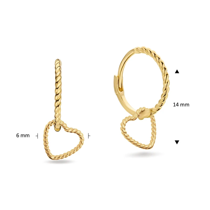 Jackie Gold Amour 14 Karaats Gouden Oorbellen 585 JKE25.515