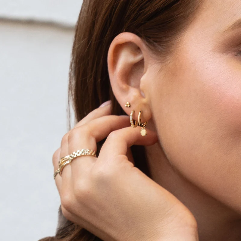 Jackie Gold Mondriaan 14 Karat Gold Hoops JKE25.577