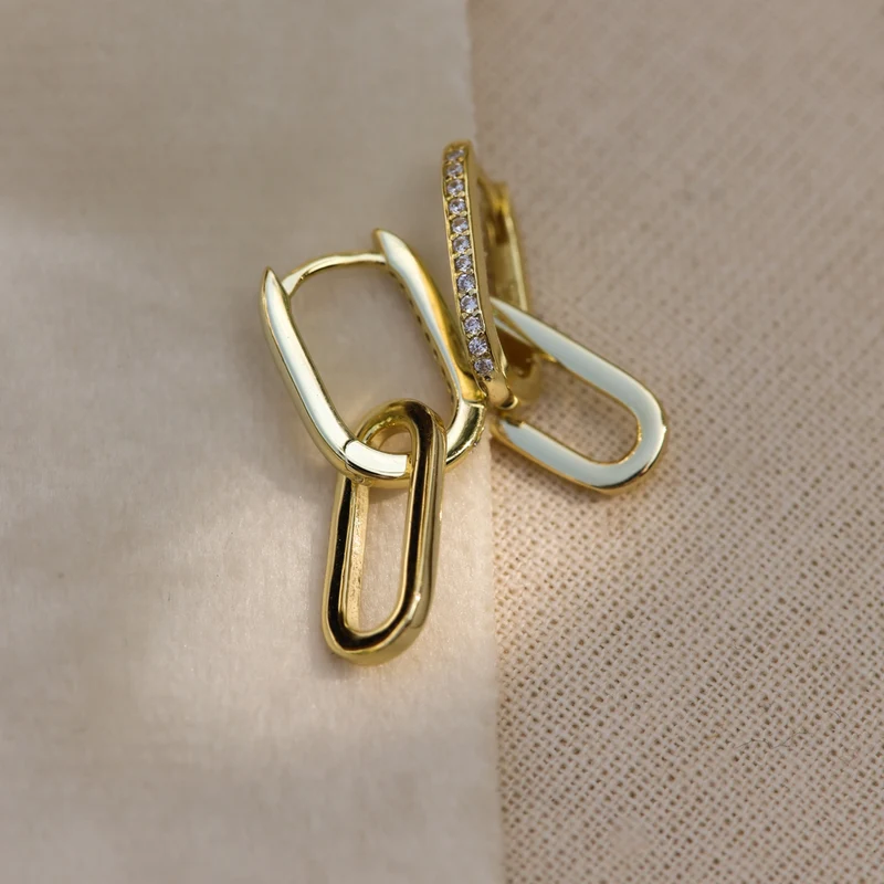 Karma 925 Sterling Silver Gold-coloured Zirconia Densely Hoop Earrings H233GP