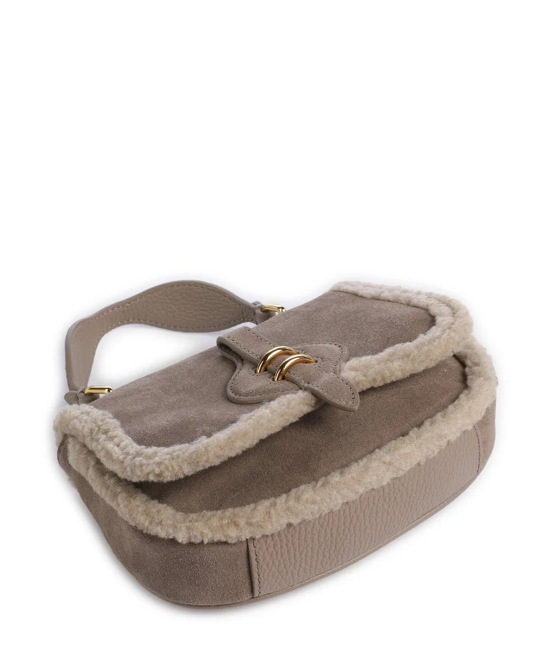 Coccinelle Mavery Suede Eco Bandolera warm taupe