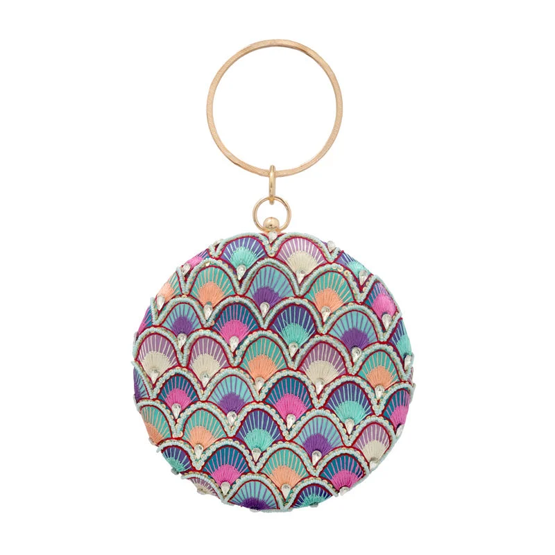 Bolso Circular Gan Azules y Morados