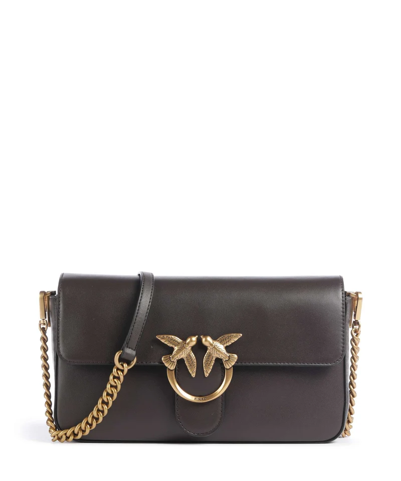 Pinko Love One Classic Slouchy Bandolera marrone marasca/antique gold