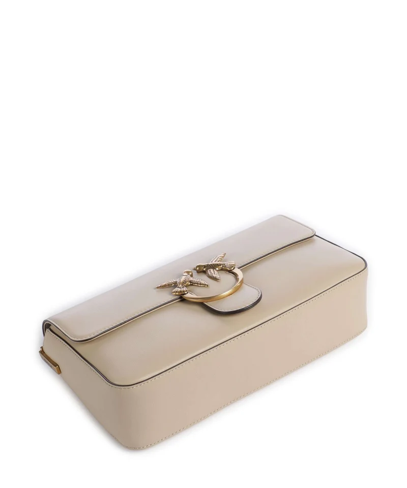 Pinko Love One Classic Slouchy Bandolera beige/grigio fumo/antique gold
