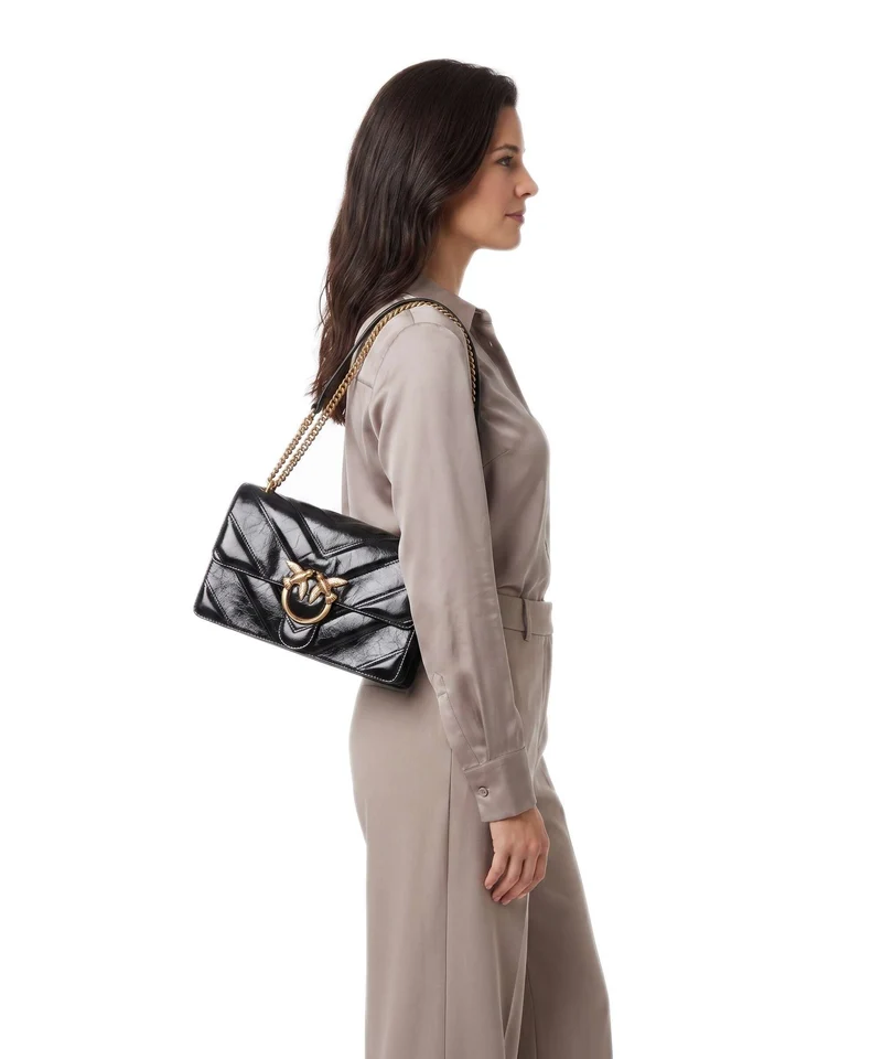 Pinko Love One Classic Bolso de hombro nero/antique gold
