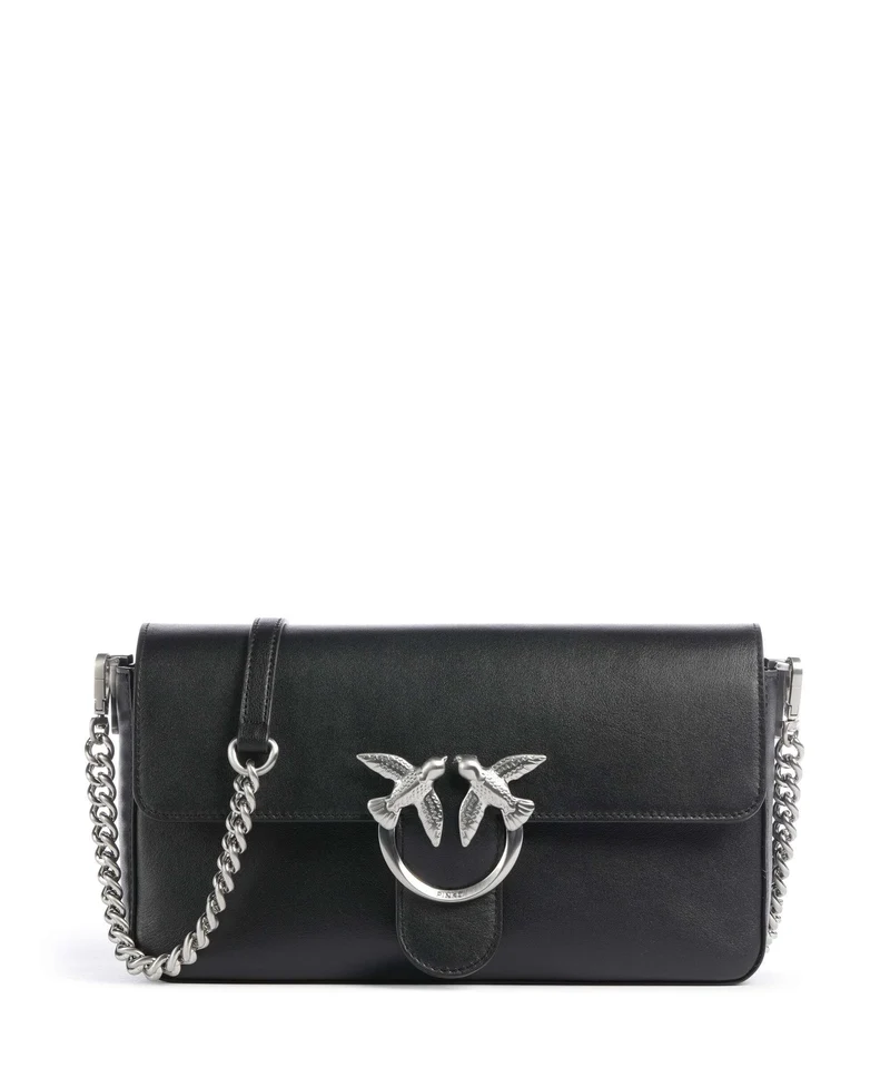Pinko Love One Classic Slouchy Bandolera nero limousine/matt silver