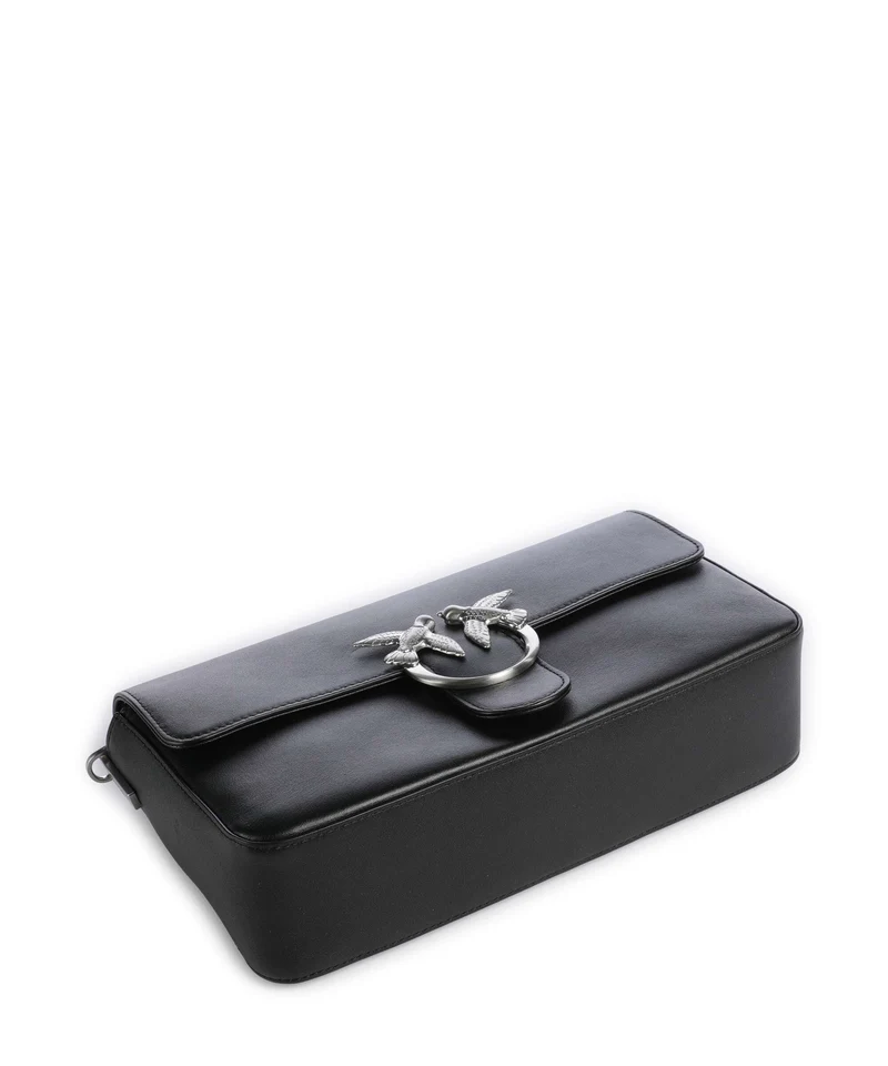 Pinko Love One Classic Slouchy Bandolera nero limousine/matt silver