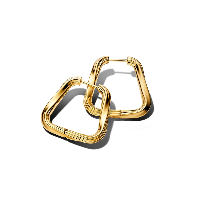 Pandora Essence Gold Plated Gedraaide Grote Driehoekige Oorringen 263876C00