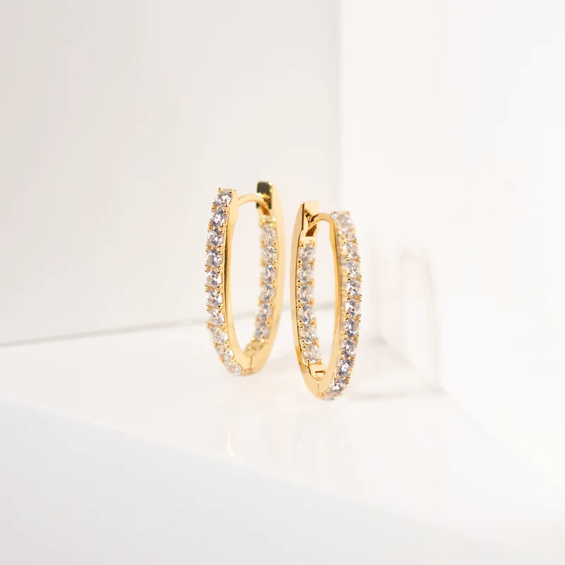 Sif Jakobs Ellisse 925 Sterling Silver Earrings SJ-E2312-CZ-YGwith18 Carat Gold Plating