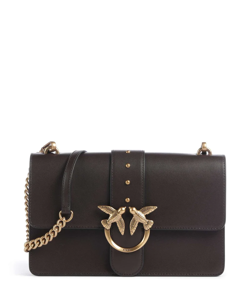 Pinko Love One Classic Bandolera marrone marasca/antique gold
