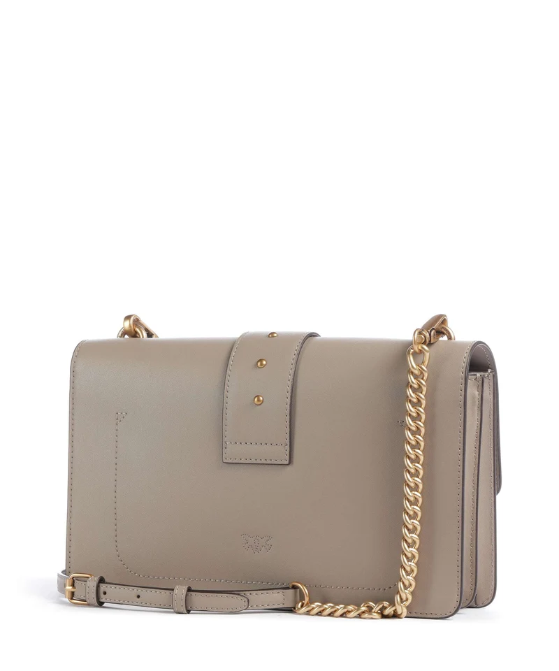 Pinko Love One Classic Bandolera grigio talpa/antique gold