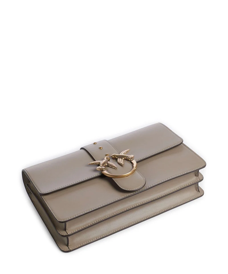 Pinko Love One Classic Bandolera grigio talpa/antique gold