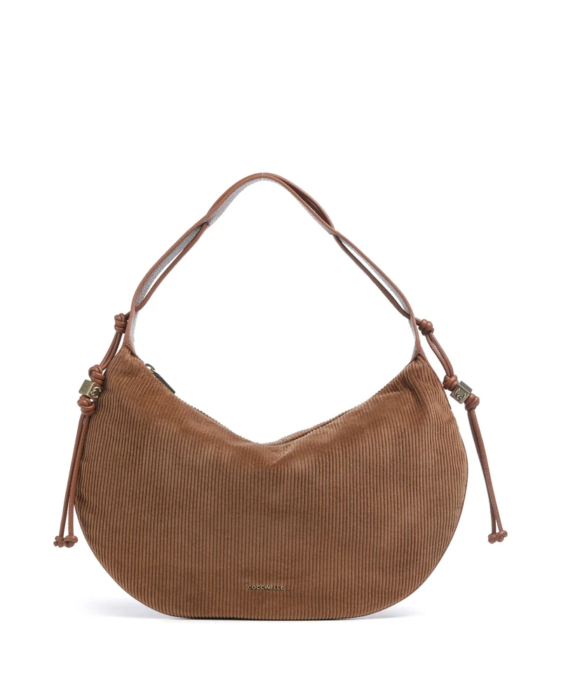 Coccinelle Thess Corduroy Bolso de hobo cognac