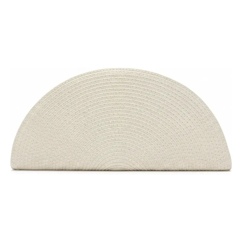 Bolso Medialuna Mimbre Crema