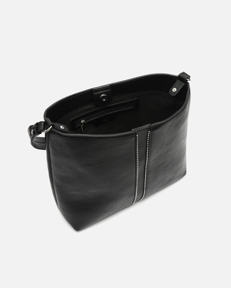 Zaoka bolso hobo con detalles metálicos y neceser e asa bandolera extraíble ED.