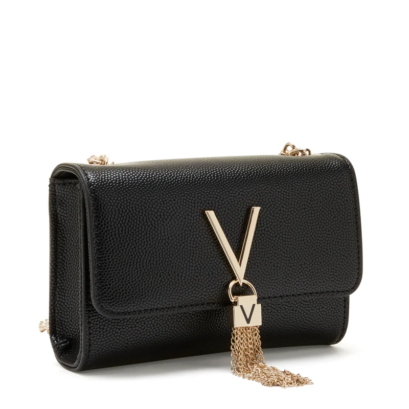 Valentino Bags Divina Black & Gold Crossbody Bag VBS1R403GNERO/GOLD