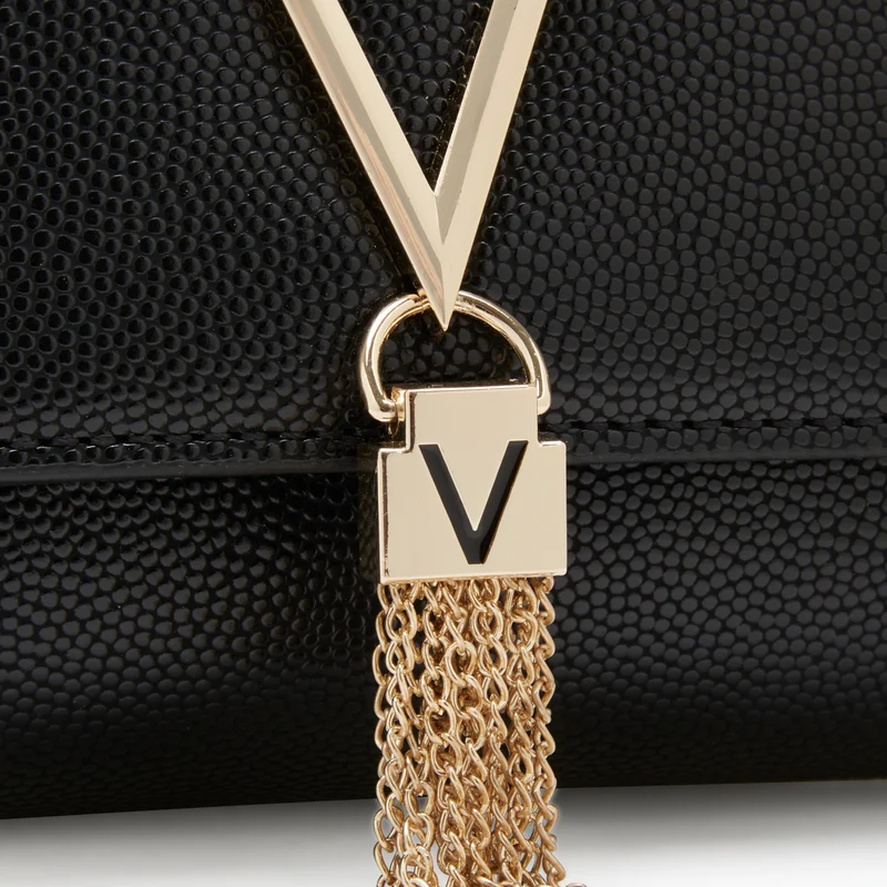 Valentino Bags Divina Black & Gold Crossbody Bag VBS1R403GNERO/GOLD