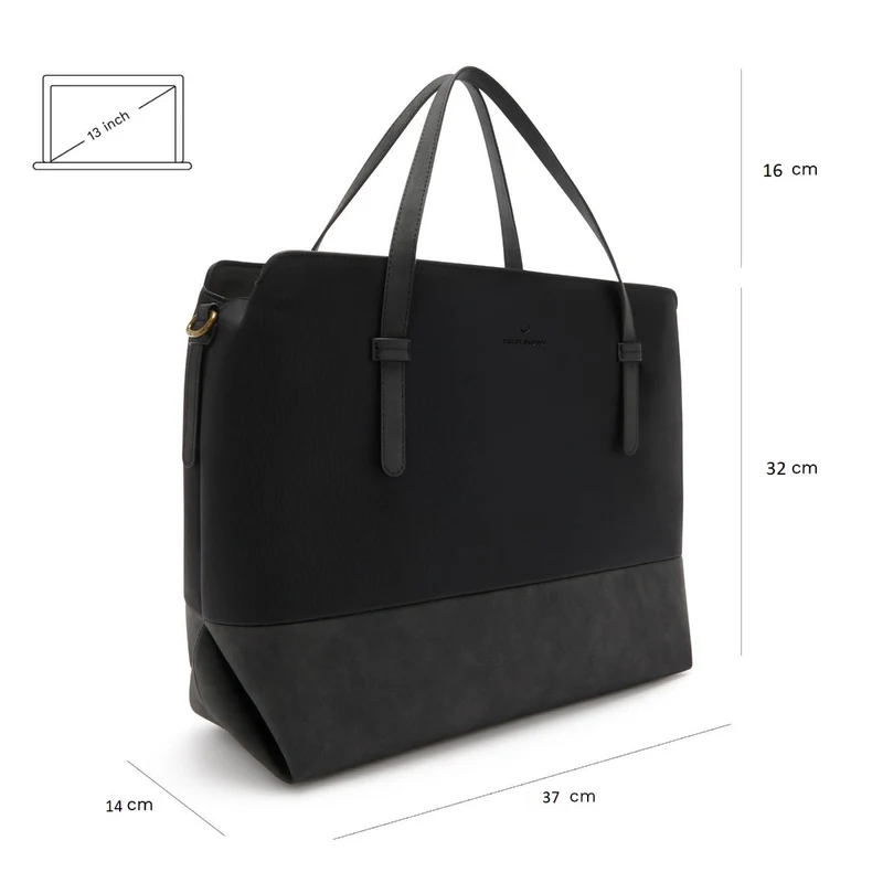 Violet Hamden Essential Bag Zwarte Schoudertas met 13 inch Laptopvak VH25034