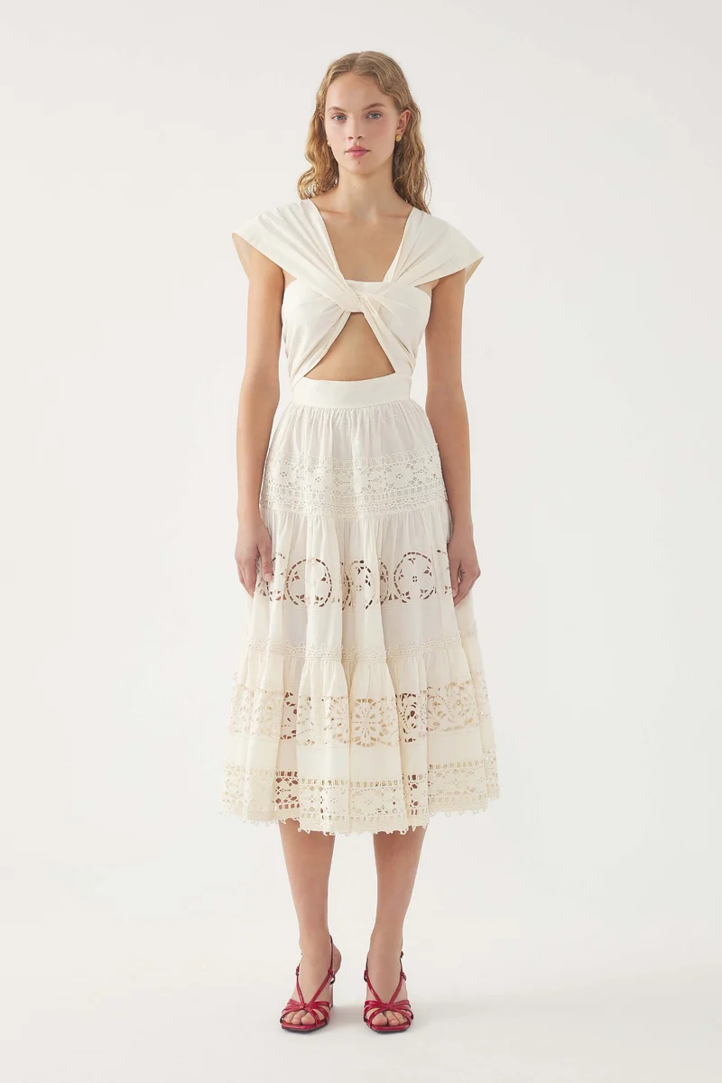 Robe cut-out brodée Mila